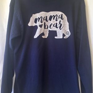 Women’s L Navy Blue Long Sleeve Mama Bear Shirt